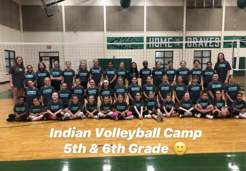 waxahachievb's tweet image. 5th &amp;amp; 6th Volleyball Camp. Great job by our Little Indians! 🏐👍