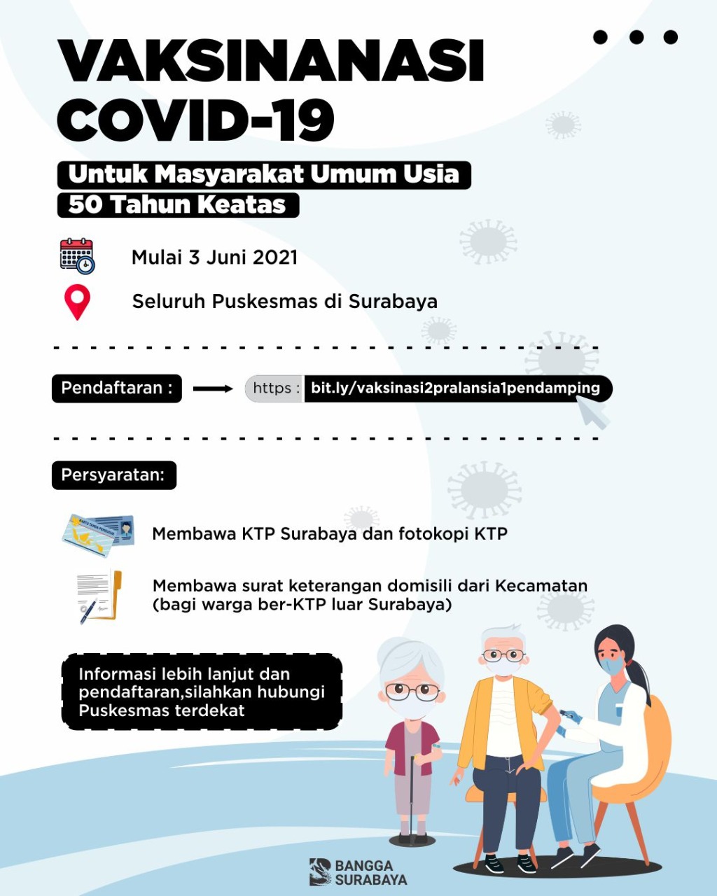 Humas Kota Surabaya On Twitter Yuk Ikuti Vaksinasi Covid19 Untuk Masyarakat Umum Usia 50 Tahun Ke Atas Cara Pendaftaran Dan Persyaratan Cek Infografis Ini Ya Banggasurabaya Https T Co Iz9xlbrdhw Twitter