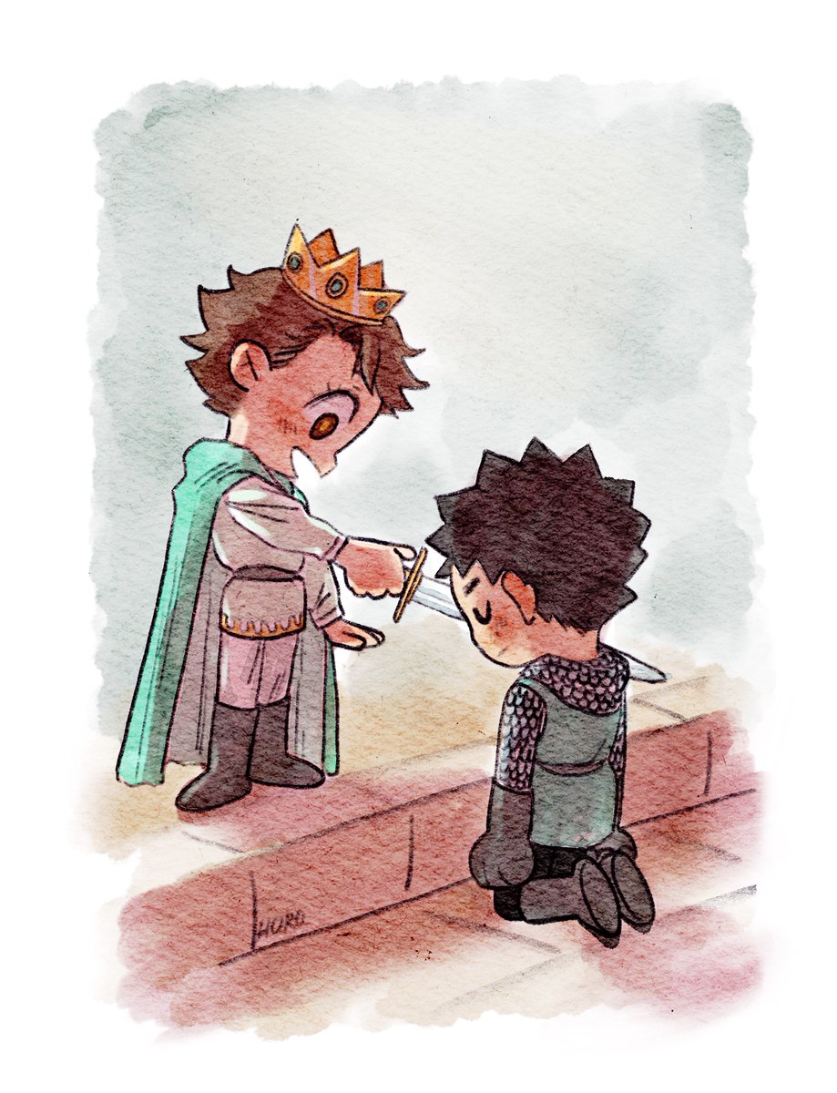 horodraws's tweet photo. #IwaoiWeek2021 Day 1: soulmates, royalty, childhood 💚 https://t.co/T7EsRIrBPX