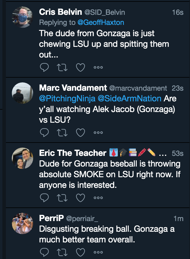 SKarrG0's tweet photo. People just learning about Alek Jacob and Gonzaga baseball: https://t.co/ISe08DtCtR