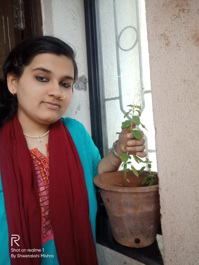 "Restore Indian Heritage, Grow Herbs, Love them and Utilize to the Fullest".  #WorldEnvironmentDay #SelfieWithSapling #onlyoneearth 
Planted a Tulsi at home <a href="/DhempeCollege/">Dhempe College</a>