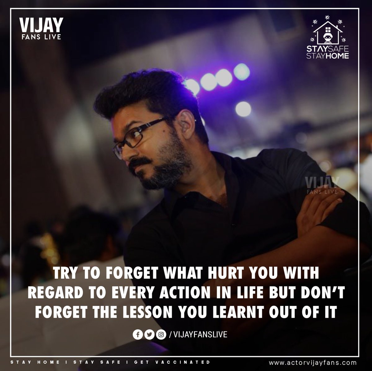 VijayFansGlobal's tweet photo. "Try to forget what hurt you with regard to every action in life but don’t forget the lesson you learnt out of it."

#Motivation #quote #quotes #quoteoftheday #success #leadership

@actorvijay | #Master #Thalapathy65 https://t.co/mHUMa8DAln
