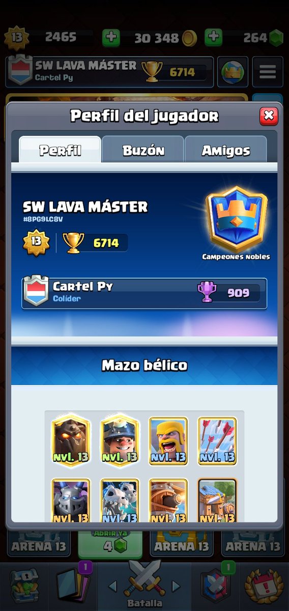 Intentaré llegar a las 7k
Mi link:

link.clashroyale.com/invite/friend/…