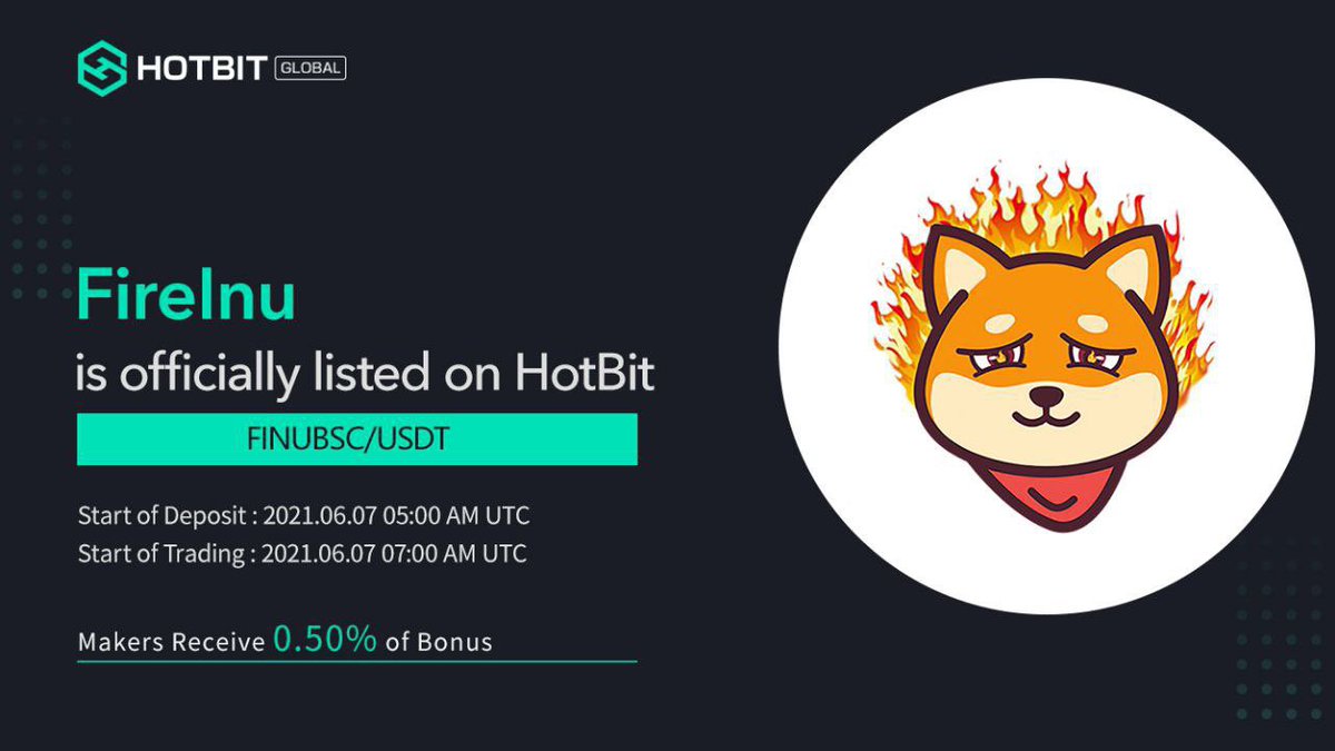ZachBoychuk's tweet photo. Fire Inu! Listing on @Hotbit_news
Buy on ETH & BSC
Anti pump and dump via high taxes to sales which goes to Liquidity and Holders ๐ฅ
CoinMarketCap listed ๐ฅ
Sponsored and vetted by @BscAnon ๐ต๏ธ
If you missed out on Shiba and Doge buy @FireInuToken before itโs too late ๐ฅ https://t.co/yF5qjGGJ23