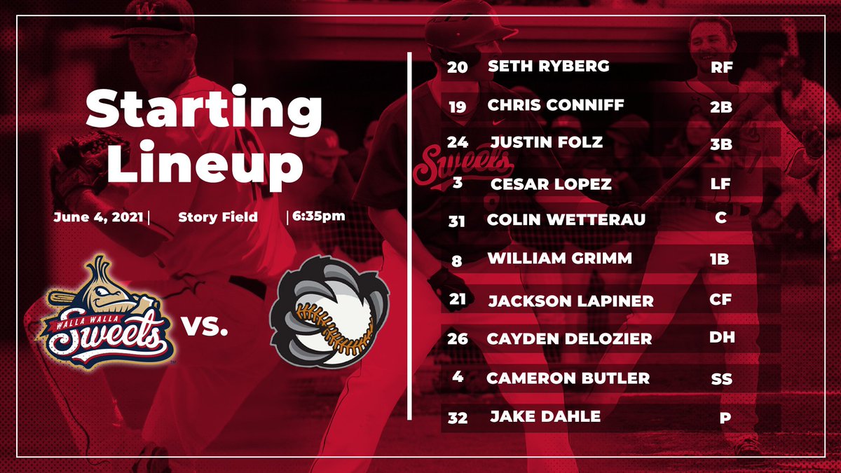 WWSweets's tweet photo. Let's start the season off strong with a W. Our Opening Day starting lineup.

Listen in starting at 6:35 right here: https://t.co/0y9RALroIf https://t.co/fZwTONqzDZ