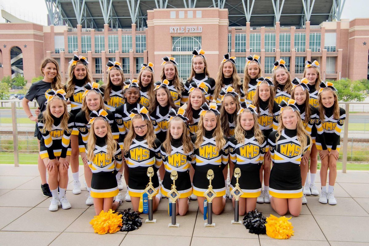 wellbornmscheer's tweet photo. UCA Cheer Camp 2021 was one for the books for Wellborn! We took 1st in all categories &amp; overall junior high camp champs! So proud of how hard these ladies have worked all week! 🦅

Thanks to all our awesome instructors for a memorable week! 💛  
@UCAupdates https://t.co/LaJsfULrak
