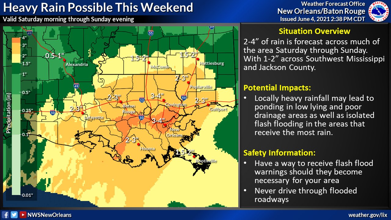 NWS New Orleans on Twitter "A Flash Flood Watch is in effect for