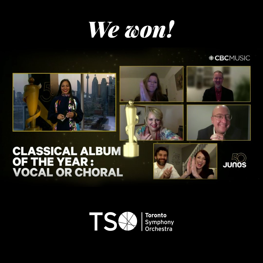 We won!

Thrilled to receive Best Classical Album: Vocal or Choral tonight <a href="/TheJUNOAwards/">The JUNO Awards</a>, and honoured to be with such outstanding nominees and colleagues! <a href="/barbarahannigan/">barbara hannigan</a> #LudwigOrchestra #KarinaGauvin #PacificBaroqueOrchestra <a href="/luminousvoice/">한울</a> <a href="/sarahslean/">Sarah Slean</a> <a href="/SymphonyNS/">Symphony Nova Scotia</a>