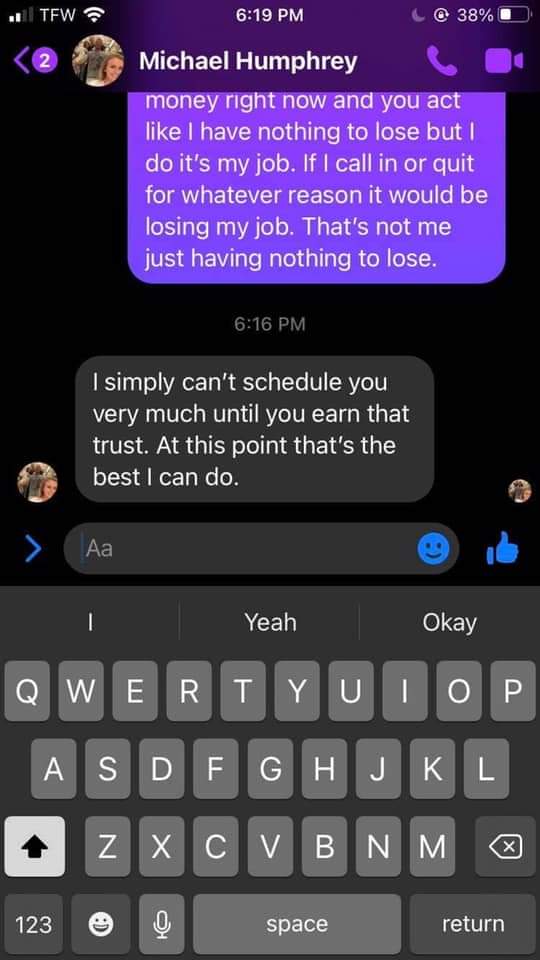 ItsmeCrystalKi1's tweet photo. @sonicdrivein  is this the type of manager you hire? People who make their employees pay them to keep their job?  Totally unethical and illegal.  Sonic drive in at Snyder,TX https://t.co/wH26oVVkQZ