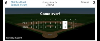 The Bengal Baseball advance to the Regional Championship Game on Monday with a 6-3 winner over Oswego! Strong performances by Gavin Schmitt with 6+ innings hurling! Rudd 2-3, Bailey 2-4, Mitchelle 2-4, Eason HR to seal the W for the Bengals!