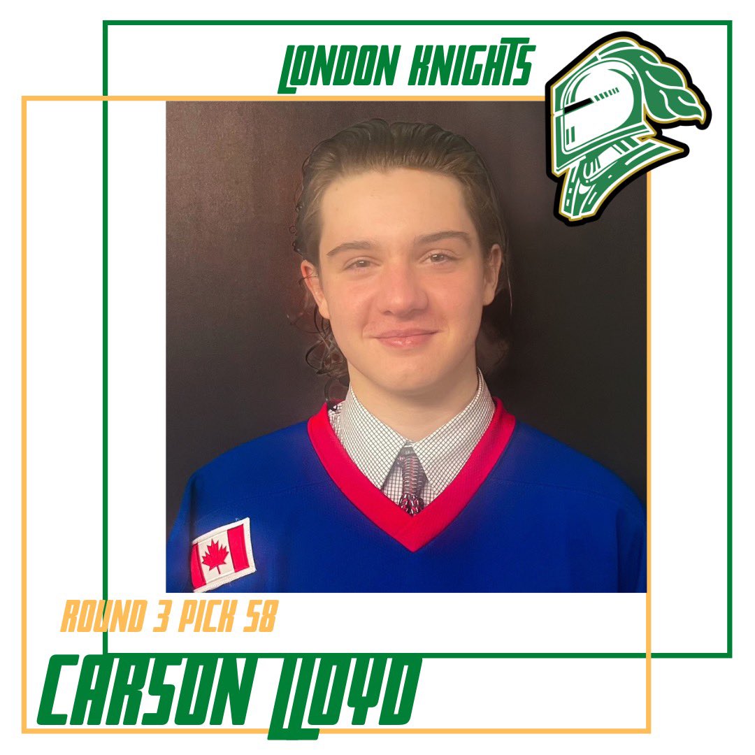 CONGRATULATIONS TO <a href="/carsonlloyd14/">Carson Lloyd</a>! Selected 58th overall to <a href="/LondonKnights/">London Knights</a>!!