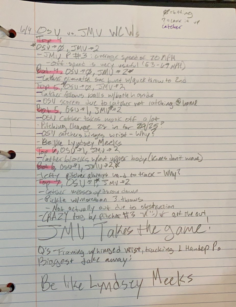 ruby_wilson2022's tweet photo. Awesome game tonight between OSU and JMU! Due to my injury, I’ve been taking notes on games I see. Here are some of mine from tonight’s game: https://t.co/EexxbCO96v