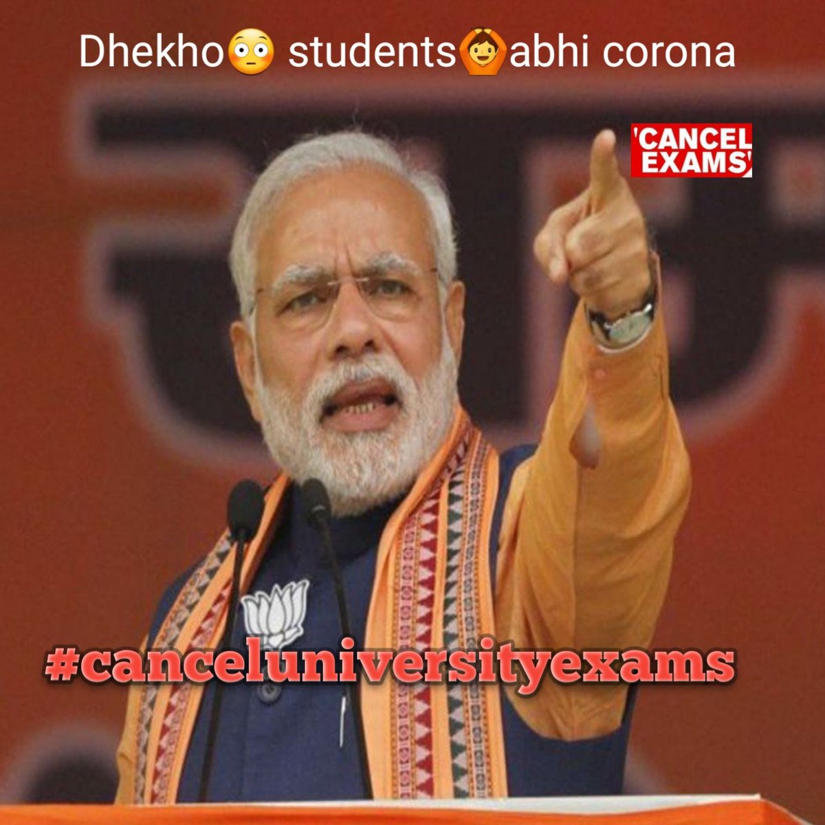 kapilbasediya's tweet photo. All students tweet kro.
Tabhi aapni aabaz un tak sunaye de 
#canceluniversityexams 
#promote_ug_pg_students 
#NarendraModi 
#govermentofrajasthan 
#AshokGehlot 
#canceluniversityexams 
🙏🙏🙏 https://t.co/Z3LPBR0jgx