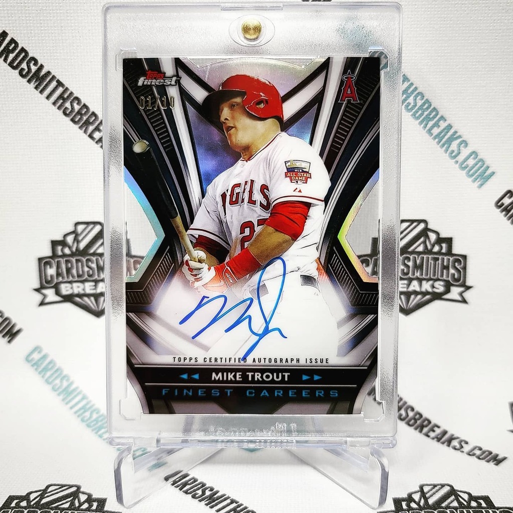 cardsmithsbreak's tweet photo. Mike Trout Finest Careers Die-Cut Autograph #/10 from 2021 Topps Finest Baseball! #csbheat #topps #finestbaseball #baseballcards #tradingcards #miketrout #trout #losangelesangels #angelsbaseball https://t.co/POCmawBfXj https://t.co/Mv2g4LLt2W