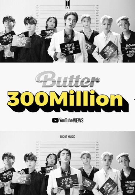 armys_streaming's tweet photo. O MV de “Butter” ultrapassou 300M de visualizações. Patrões, certo?💜 #Butter1onHot100 #STREAMINGBUTTER #Butter300M #ButterHotterRemix @BTS_twt https://t.co/0wrH6usdwu