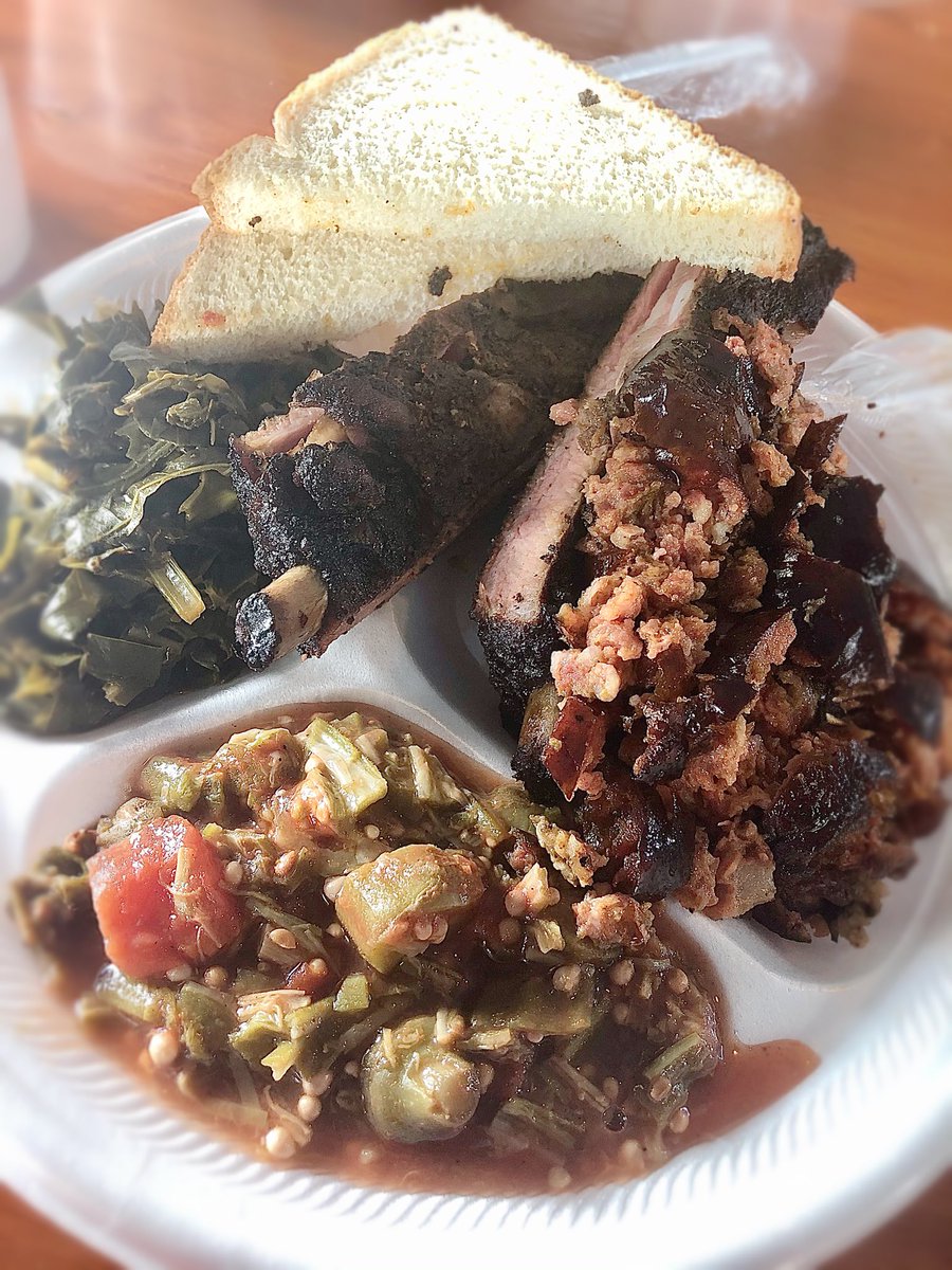 Tampa, FL
It’s always the PERFECT time for BBQ! And Big Al’s Finger-Lickin Good BBQ was IT!!!! The ribs and sausage were delicious; 🌶 collards were 👌🏽 but the okra and tomato stew...WHAT?!? 😳😳 Amazing!