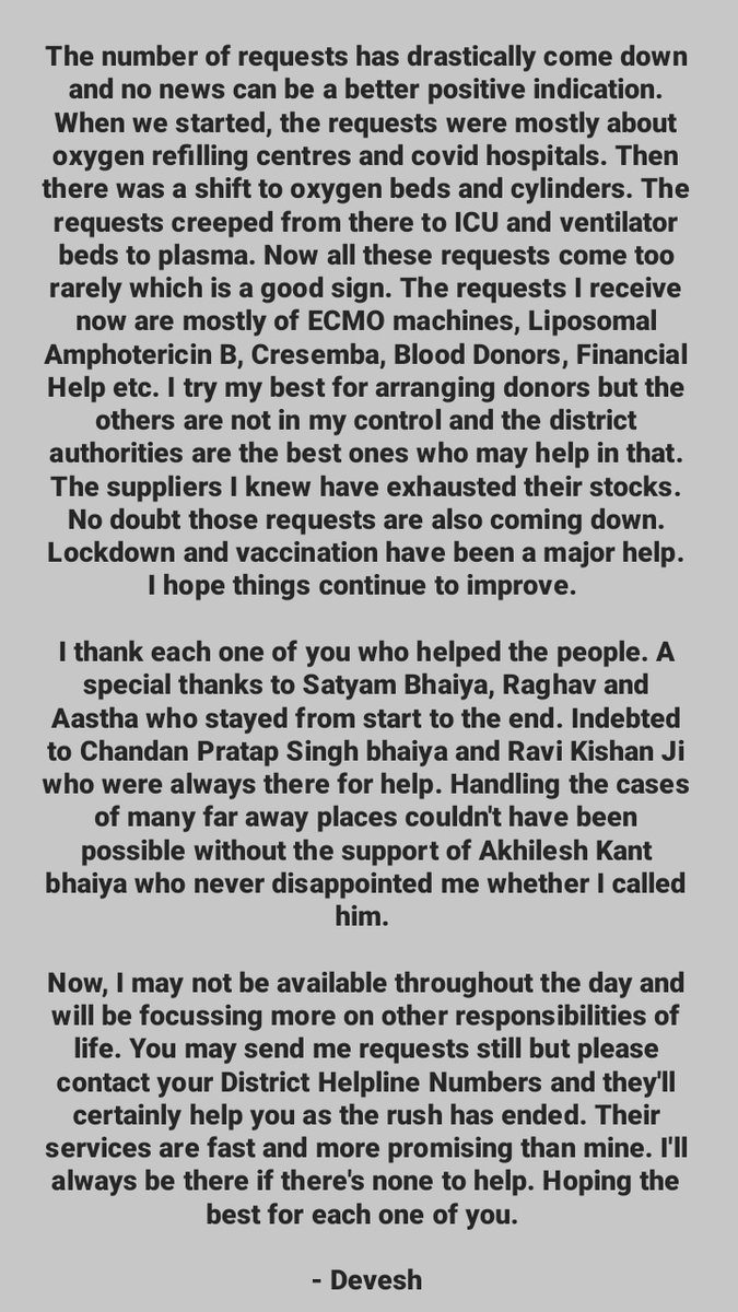 iamdeveshgiri's tweet photo. I know it's not over yet till we have a single case in the country. I think the District Helpline Nos. will be the best sources to contact now as the HUGE RUSH is ending. I'll be always there for people in need. But, my group @WeDefeatCorona I formed will not be 24*7 active now. https://t.co/q2deabbI1n