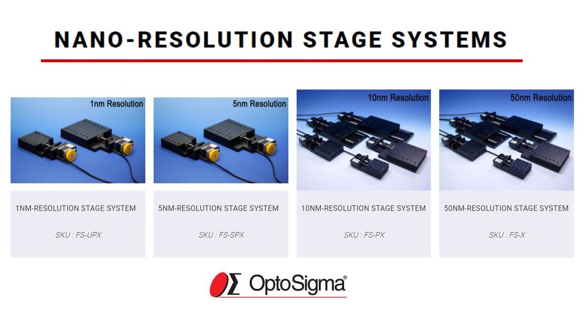 Need nanometric resolution stages? We got them all! Please check them out!

1 nn resolution stages!
5 nn resolution stages
10 nn resolution stages
50 nm resolution stages

All are standard and available off the shelf!

optosigma.com/us_en/manual-s…

#nano #highresolution #highprecision
