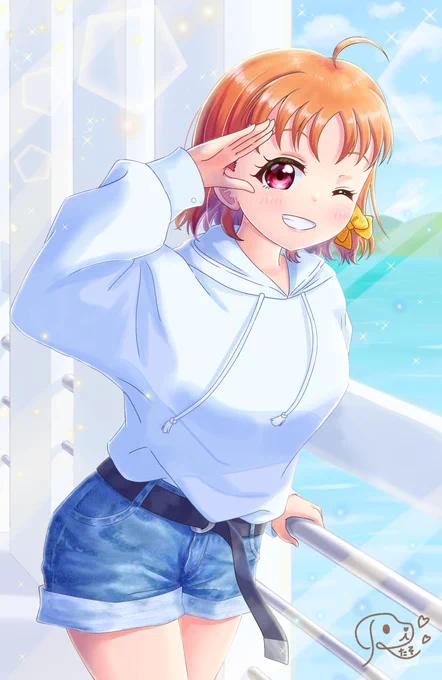 曜ちゃん私服の千歌ちゃん🍊
リクエストありがとうございました🥳
デニム!!
 #Skeb 