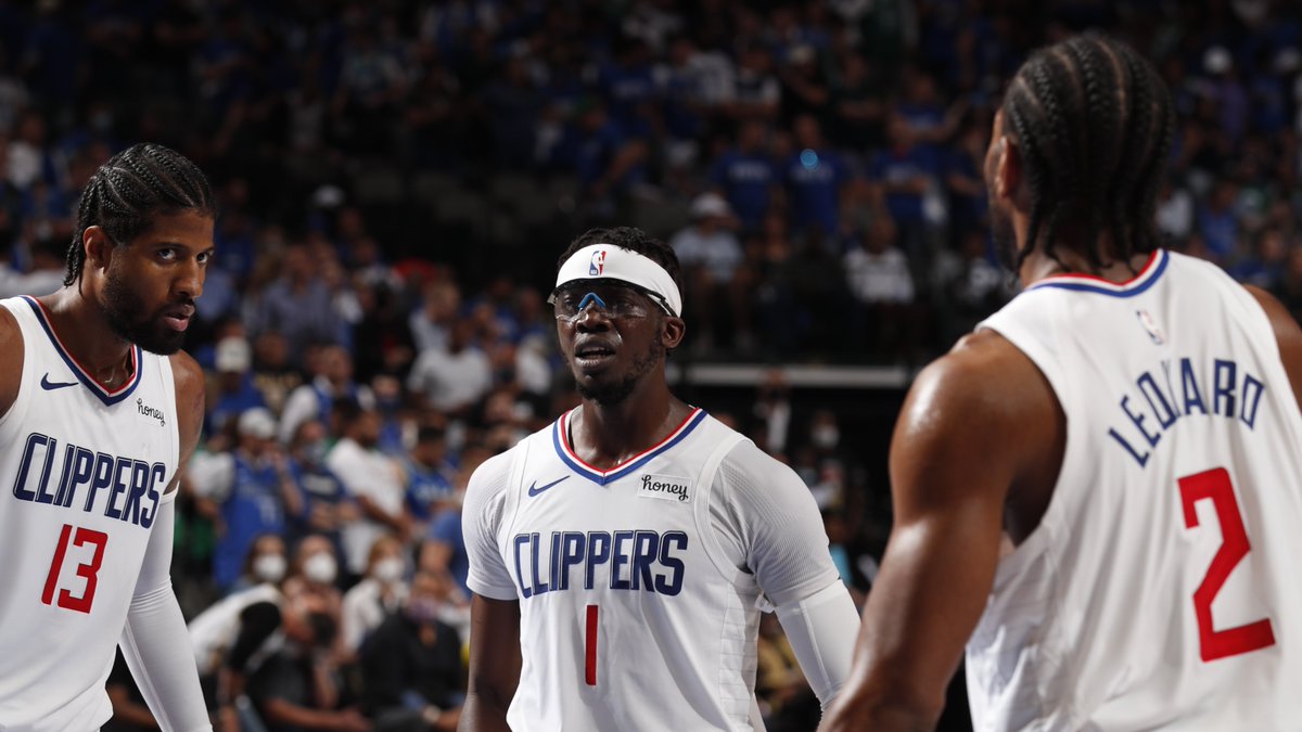 NBA's tweet photo. Clippers win, and head home.

George: 20 PTS, 13 REB, 3 BLK
Reggie: 25 PTS, 9 REB
Kawhi: 45 PTS

Game 7 - Sunday, 3:30pm/et, ABC https://t.co/6Gop4tHgfr