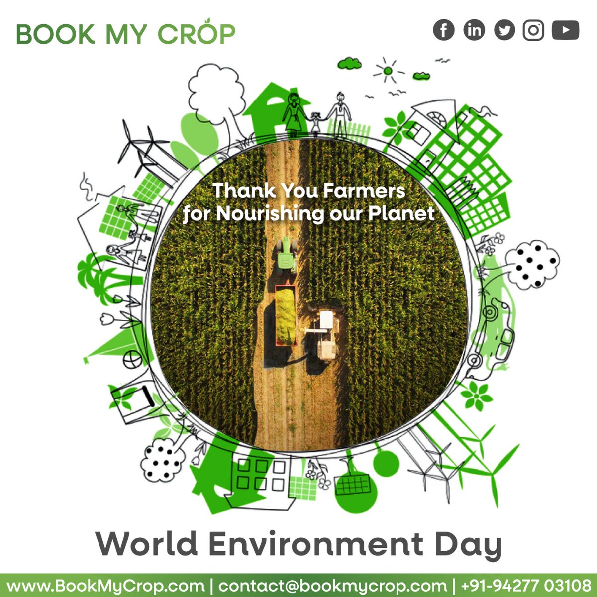 Thank you #farmers for nourishing our planet.👨‍🌾
Book My Crop wishes you a happy World Environment Day. 🌳#worldenvironmentday #environment #nature #gogreen #environmentday #greenenvironment #agriculturetrends #farminglife🚜 #crops #fruits #vegetables #farmersmarket #bookmycrop