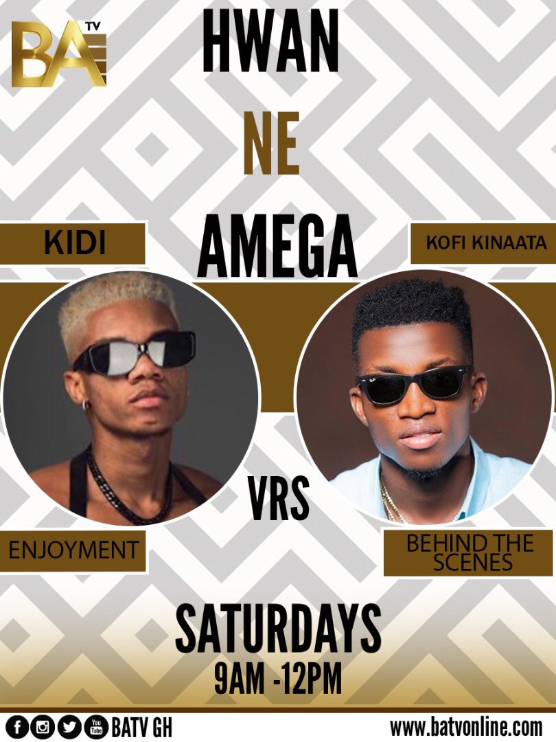 batvgh's tweet photo. On Hwan Ne Amega for this week, is it @KiDiMusic Enjoyment or @KinaataGh Behind the Scene ? Join your host @realjoebullet https://t.co/KvQTQxg51T