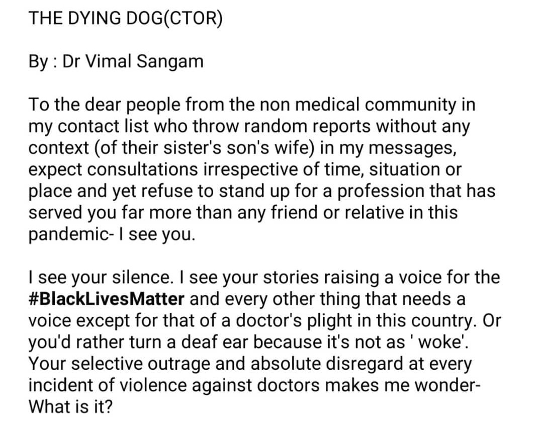 thepluviophile1's tweet image. #Doctorslivematters 
#Doctorassault