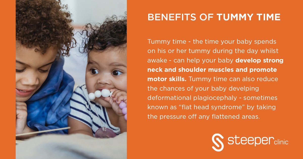There are lots of benefits of supervised Tummy Time for your baby. Tummy time can help build stronger neck muscles, which will help your baby to learn to roll, sit and crawl as they grow. Not forgetting, a great way for the family to bond! 👶

#TummyTime #Plagiocephaly