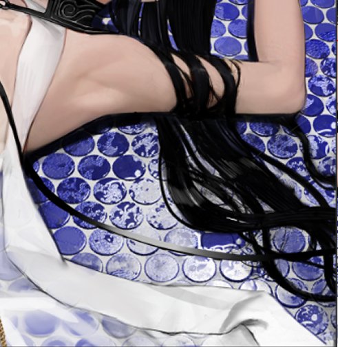 流れで下半身への導線にするつもりだったのですが意図が分からない絵になったので急遽スケベ紐的な物を追加しました。素体はDAZに適当にマーベラスで布を被せたものを使用、髪はディテールがシンプルだったので凝ったものにしようとウィッグを濡らして合成しました、水滴も写真取り込みました 