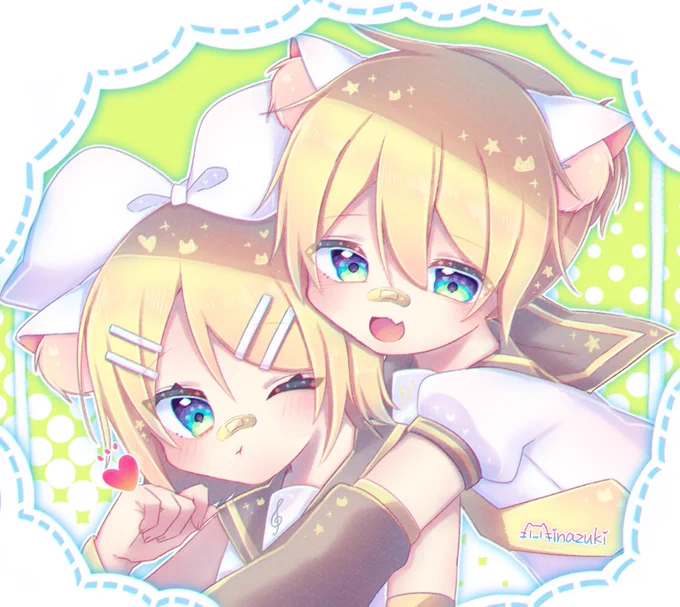 ねこみみ鏡音!🐈✨ 
※2年前のリメイク 
#鏡音リン #鏡音レン 
