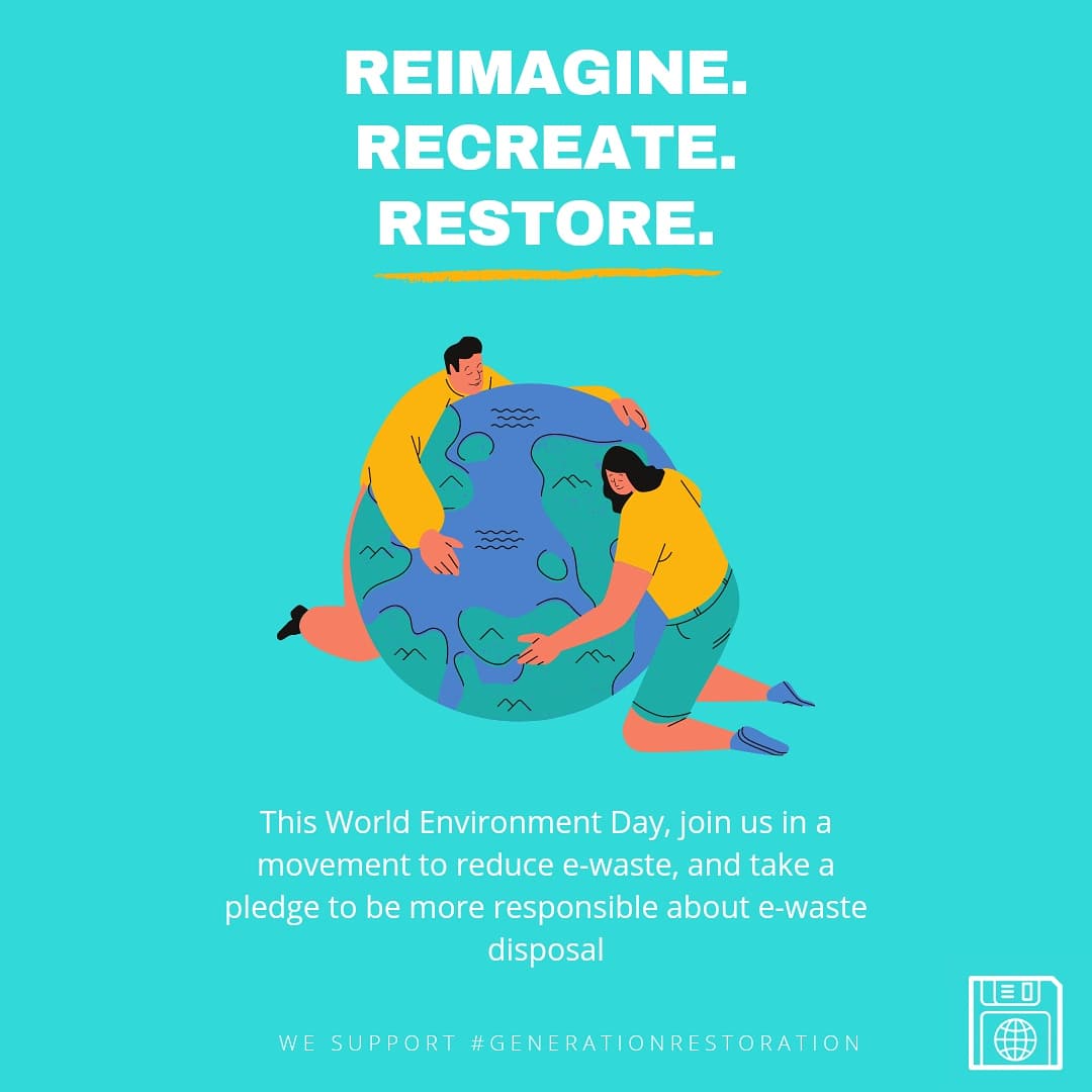 _REwaste_'s tweet photo. This #WorldEnvironmentDay, let's take a pledge to take care of our planet.

Join us in supporting #GenerationRestoration and making a meaningful impact. https://t.co/oIF1GQjk0y