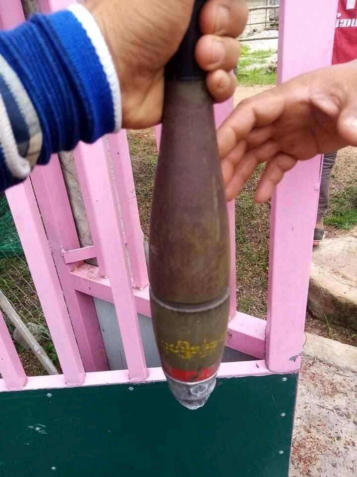 Terrorists attacked the civilians by firing Artillery Shells in Moebye. An unexploded Artillery Shell was found this afternoon. #LessTalkMoreActionsASEAN #WhatsHappeningInMyanmar #June5Coup pic.x.com/w6fIMusl6U