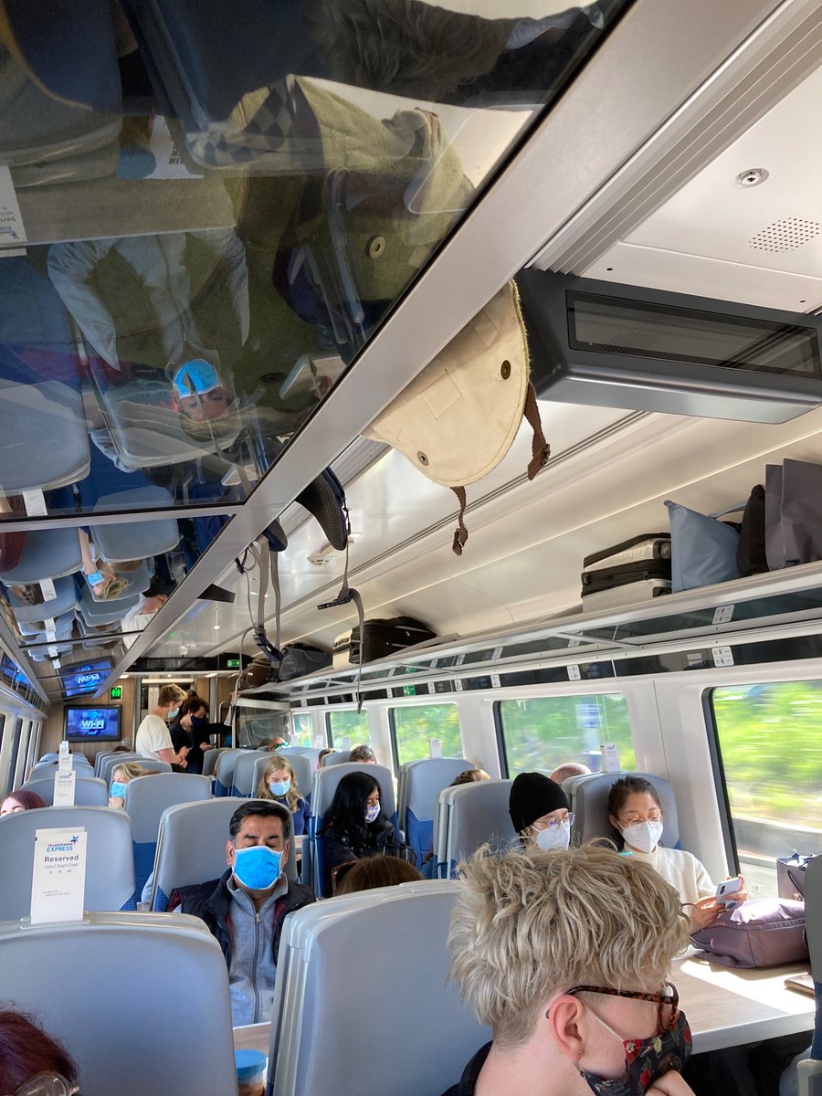thom_louis's tweet photo. .@VisitBritain @TPExpressTrains has a “good to go” certification indicating it’s Covid secure - my question is how? 10.11 Edinburgh to Manchester - Not one social distance marking and all seats full. Social distance impossible and far too many people. https://t.co/YaFpTnxBlE