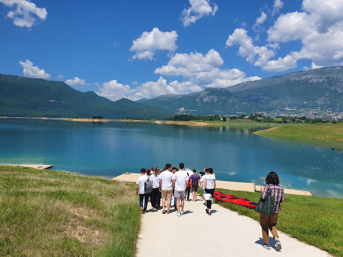 steliananedera's tweet photo. Together with @jostromquist ready to kick off a great World Environment Day on Ramsko lake with youth from Doboj &amp; Veslacki Club Rama, inspired by a choreography of Pistoletto's Thurd Paradise! #ZelenaMreza, #LetitBIH, #Youth4Climate, #COP26 https://t.co/WJylB1qTJ4