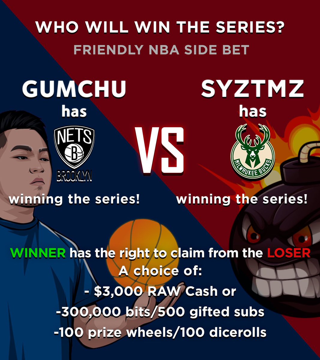 It is OFFICIAL.

I have Brooklyn Nets.
@Syztmz has Milwaukee Bucks.

This will be interesting!🔥 
Who do YOU guys have winning this series? I got the powerhouse trio of THREE TOP-10 Players in Durant/Harden/Kyrie over Giannis’s shooting liability &amp; Co.

What will happen? 👀