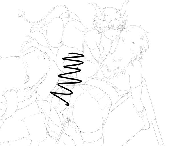 差分含めの線画完成 