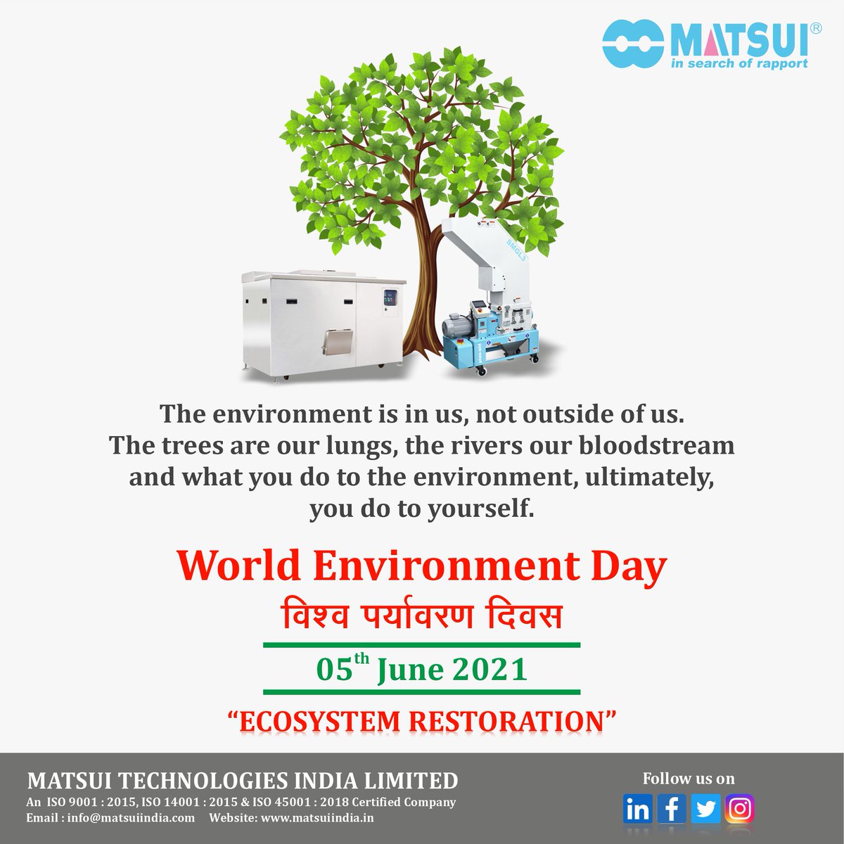MatsuiIndia's tweet photo. World Environment Day
MATSUI contributes to the environmental protection group by donating one seedling for every Plas-aid device it sells.
Save trees 🌳 
For more information: https://t.co/z7ri3R4Rek

#WorldEnvironmentDay #SaveTrees #SavePlanetEarth https://t.co/rcmJ3sVBzr