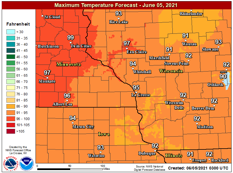 Good Morning SE #Minnesota!

Today will bring Brilliant sunshine with very #hot temperatures highs in the 90s and 100 in #Minneapolis. 

Gusty winds up to 30 mph in the afternoon.

Around the region:
#Madison 92
#Mankato 97
#Waterloo 93
#Duluth 88

#MNwx #WIwx #IAwx #RochMN https://t.co/FRwu87tHKq