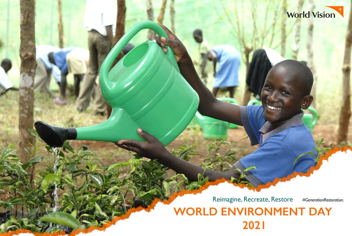 On this #WorldEnvironmentDay, <a href="/WorldVision/">World Vision</a> recognises the important role that children &amp; young people play in their communities as ambassadors for #GenerationRestoration! Involving them is crucial for addressing #ClimateChange &amp; restoring our planet: bit.ly/3wR3kRK