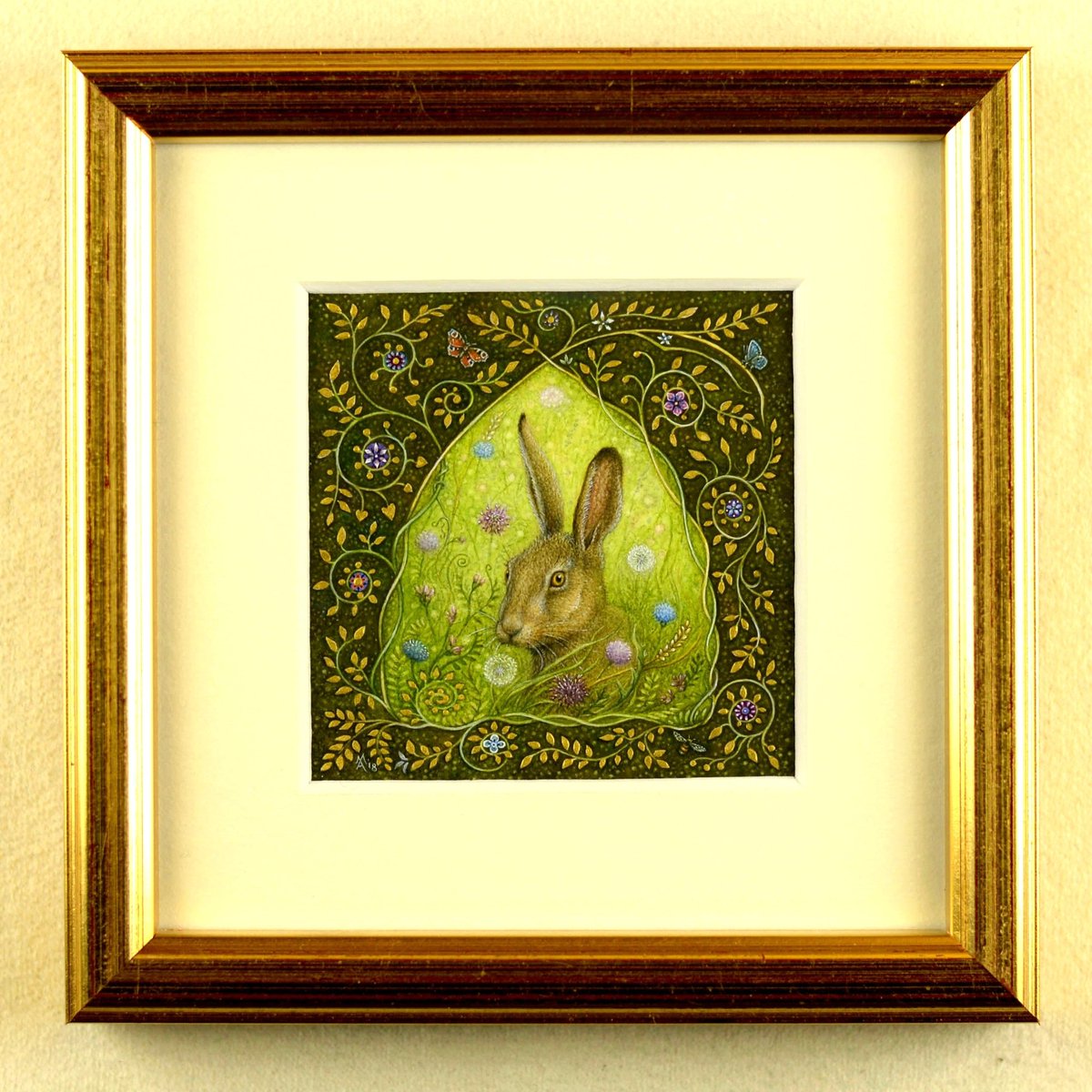 royalminiature's tweet photo. Hare’s Breath by Meraylah Allwood RMS is a stunning gouache and shell gold on board painting. Please visit our website for information about all the different mediums that can be applied to miniature art - https://t.co/MM2ojPge3p https://t.co/IO30ahOL2x