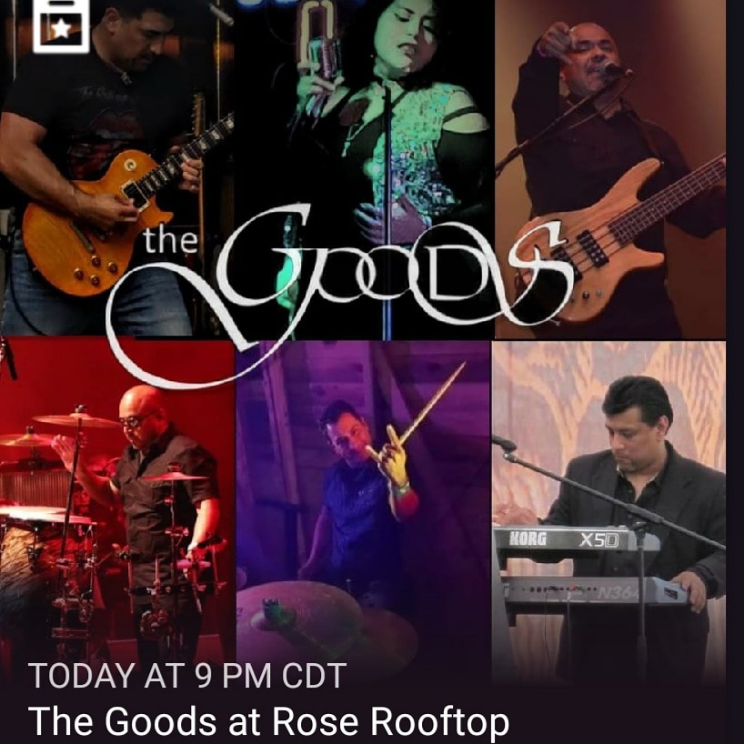 _thegoodsrock's tweet photo. The Goods at Rose Rooftop!! https://t.co/tsaTrT5GyV