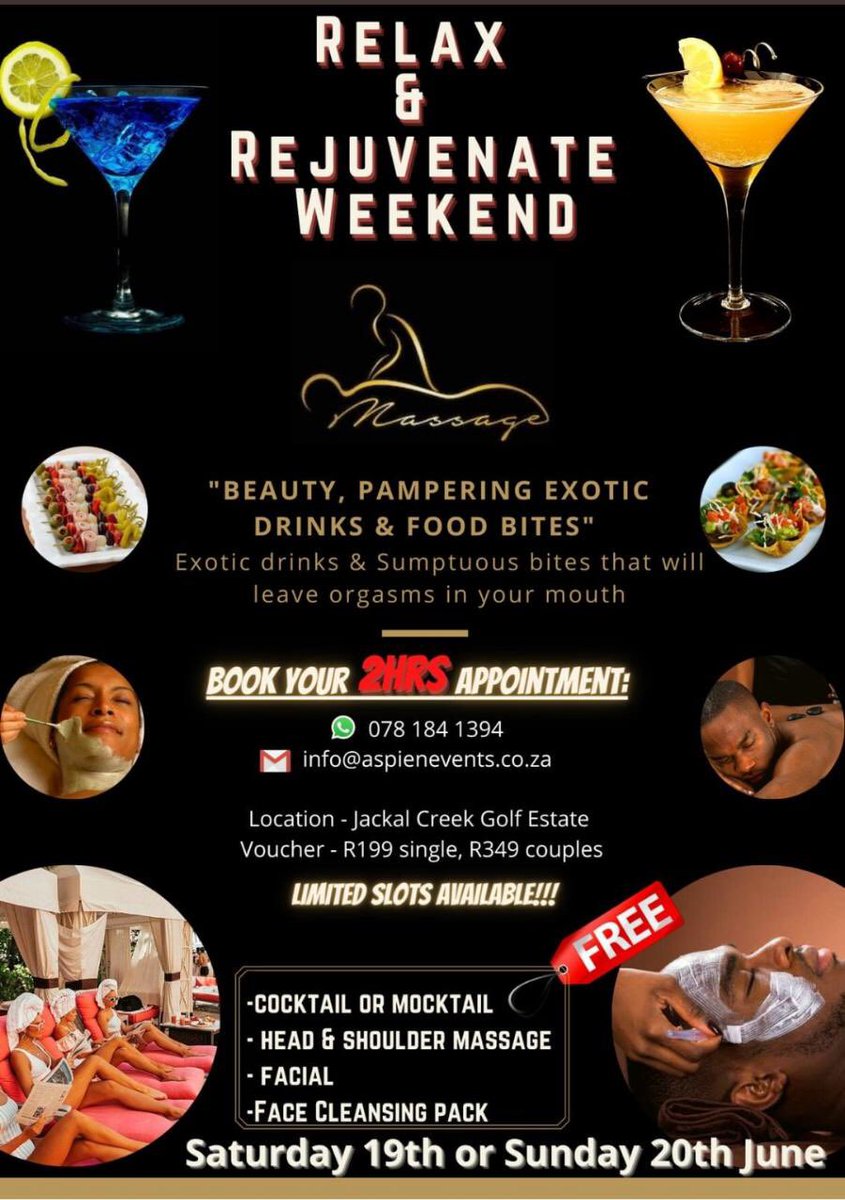 TheGyal_'s tweet photo. This weekend should be on everyone's bucket list. Book for you and your partner and be revived🥂🧘🏻♀🧘🏻♂ #relaxedweekend https://t.co/0YNPsjc0PX