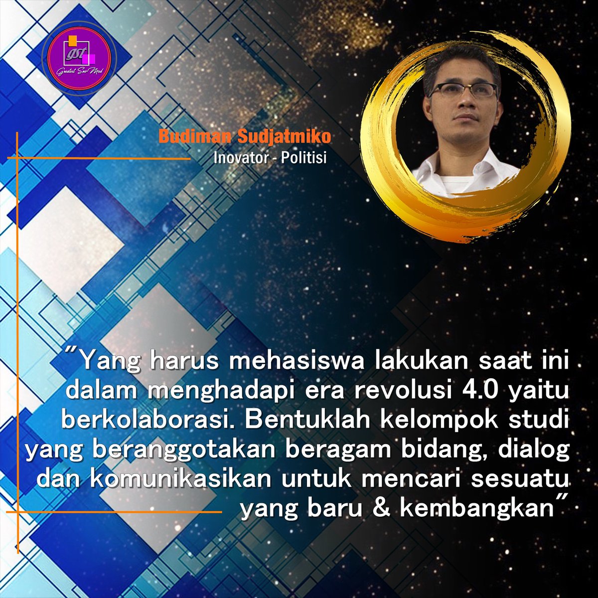 Kedepannya, bangsa ini harus melangkah sejajar dalam menjalani aktifitas kehidupan antara kemajuan teknologi &amp; sosial budayanya. Utk itu <a href="/budimandjatmiko/">Budiman Sudjatmiko (IG: kelasinspirasibudiman)</a> berharap komunitas akademis mampu meng-kolaborasi-kan ilmu pengetahuan di berbagai bidang menjadi satu keharusan.