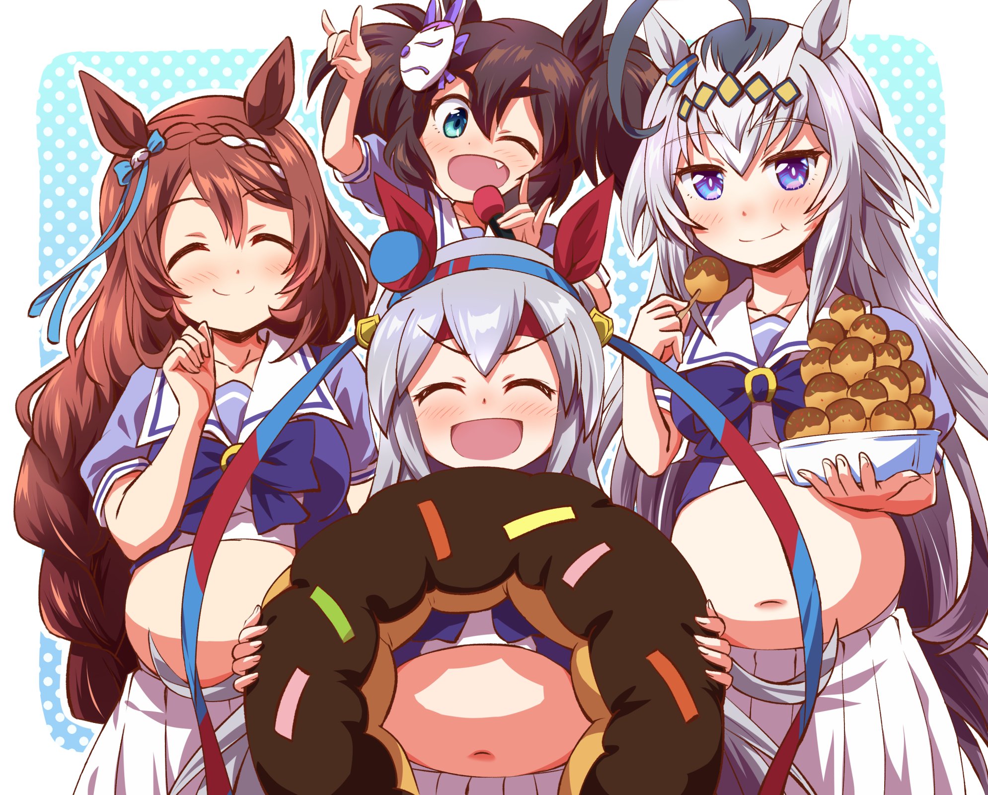 すたじおいのp ウマ娘アニメ1期 ドーナツ大食い選手権の このメンバーがめっちゃいいよね という絵を描きました ウマ娘 タマモクロス オグリキャップ スーパークリーク イナリワン T Co Vtp8cs6dem Twitter