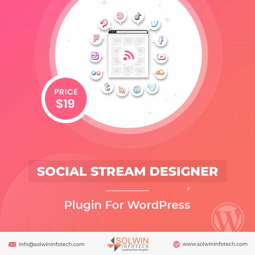 SolwinInfotech's tweet image. Show interactive #socialmedia posts on WordPress &amp;amp;  increase followers.
How?🤔

Get the #SocialStreamDesigner plugin &amp;amp; display social network feeds in 🤩stunning layouts.

View Demo: bit.ly/3eMoskb

#WordPress #socialmediafeed #socialmediamarketing #Twitter #Website