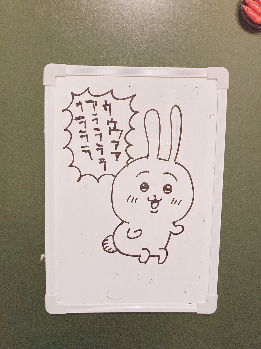 玄関にうさぎ描かれてたわ🐰 