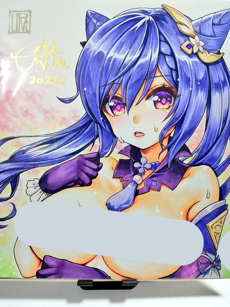 色紙完成しました!
甘雨、刻晴、バーバラ、ジン&リサ の4種類です。
前に作った色紙の復刻版になりますが一枚ずつコピックで彩色しています。 