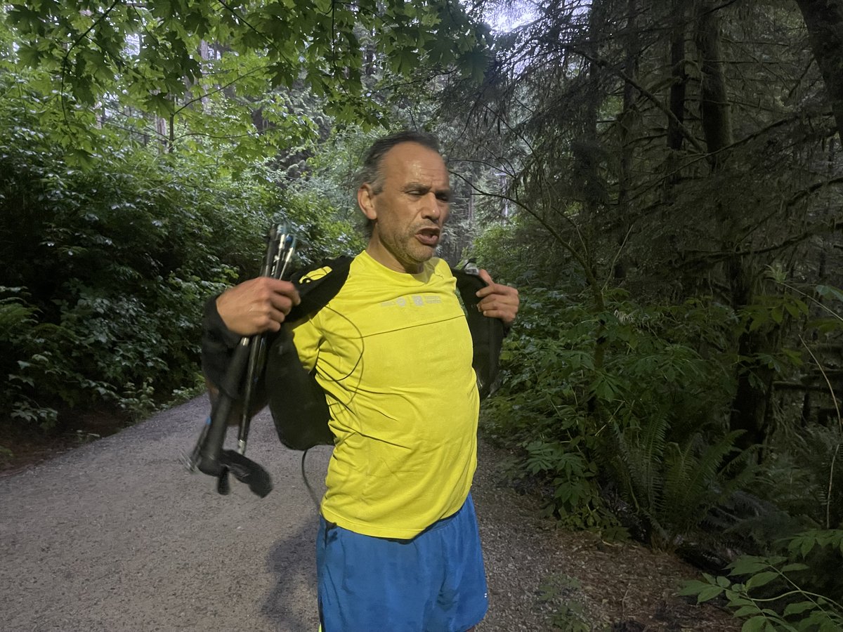 lonewolfdisco's tweet photo. Gearing up for some heavy rain in Lynn Valley, and taking care of foot problems before they take care of you. https://t.co/FtWhjhol8D