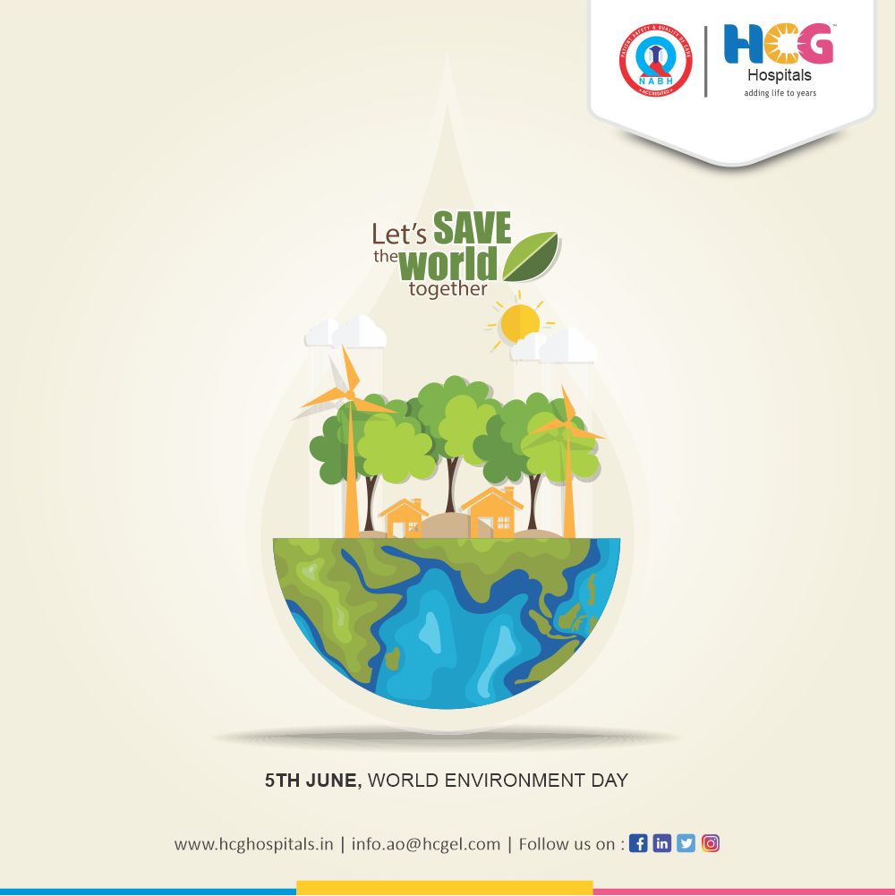 Taking care of the environment today will promise us a happier tomorrow. 
Happy World Environment Day.
#HCGHospitals #HCGCancerCentre #WorldEnvironmentDay #Environment #Nature #EnvironmentDay #Earth