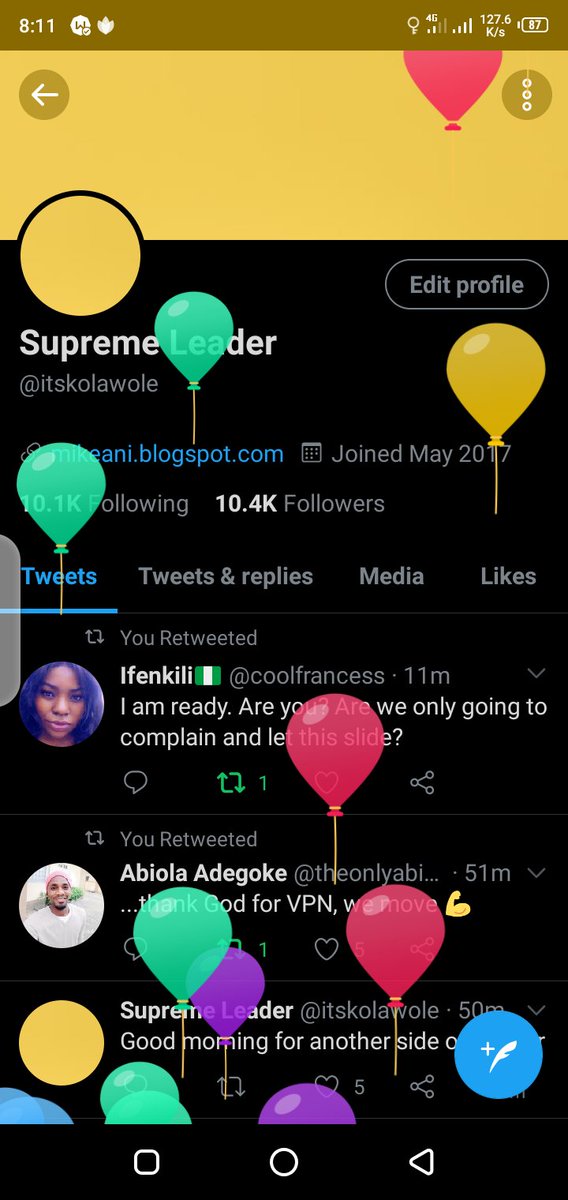 itskolawole's tweet image. So I got balloons today